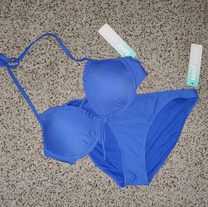 Sand Castle 2 Piece Padded Plunge Bikini Swimsuit